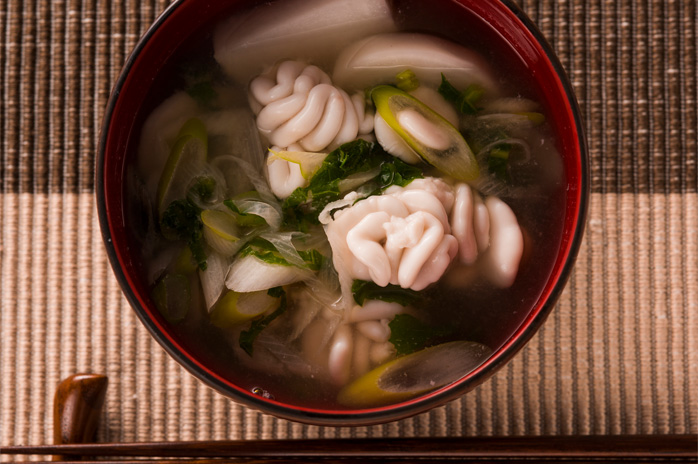 白子と冬野菜のみそ汁