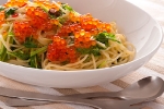 塩イクラと水菜のペペロンチーノ